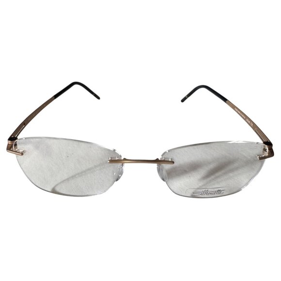 Silhouette Rimless Eyeglasses Gold & Black Frame Only Unisex Titanium 4412 52-17 - Picture 1 of 14